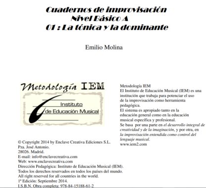 Cuadernos de improvisación. Nivel Básico - Imagen 2